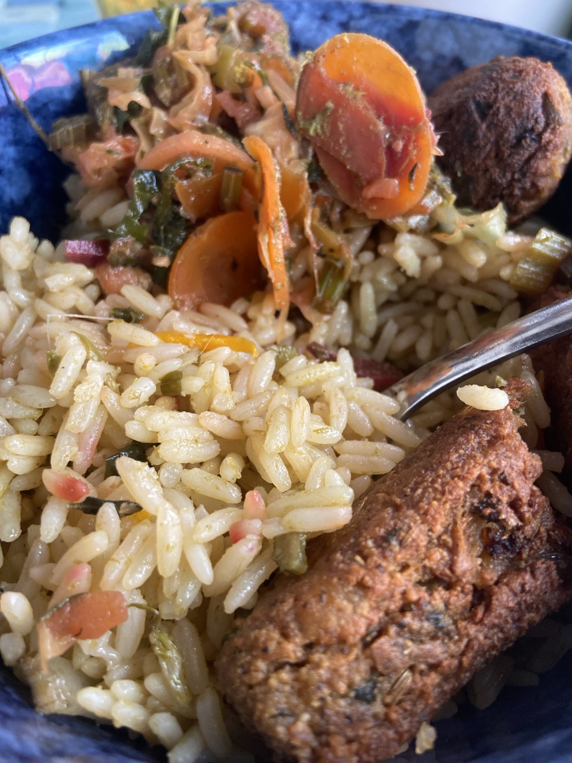 ShapeShifter served with rice and vegetables