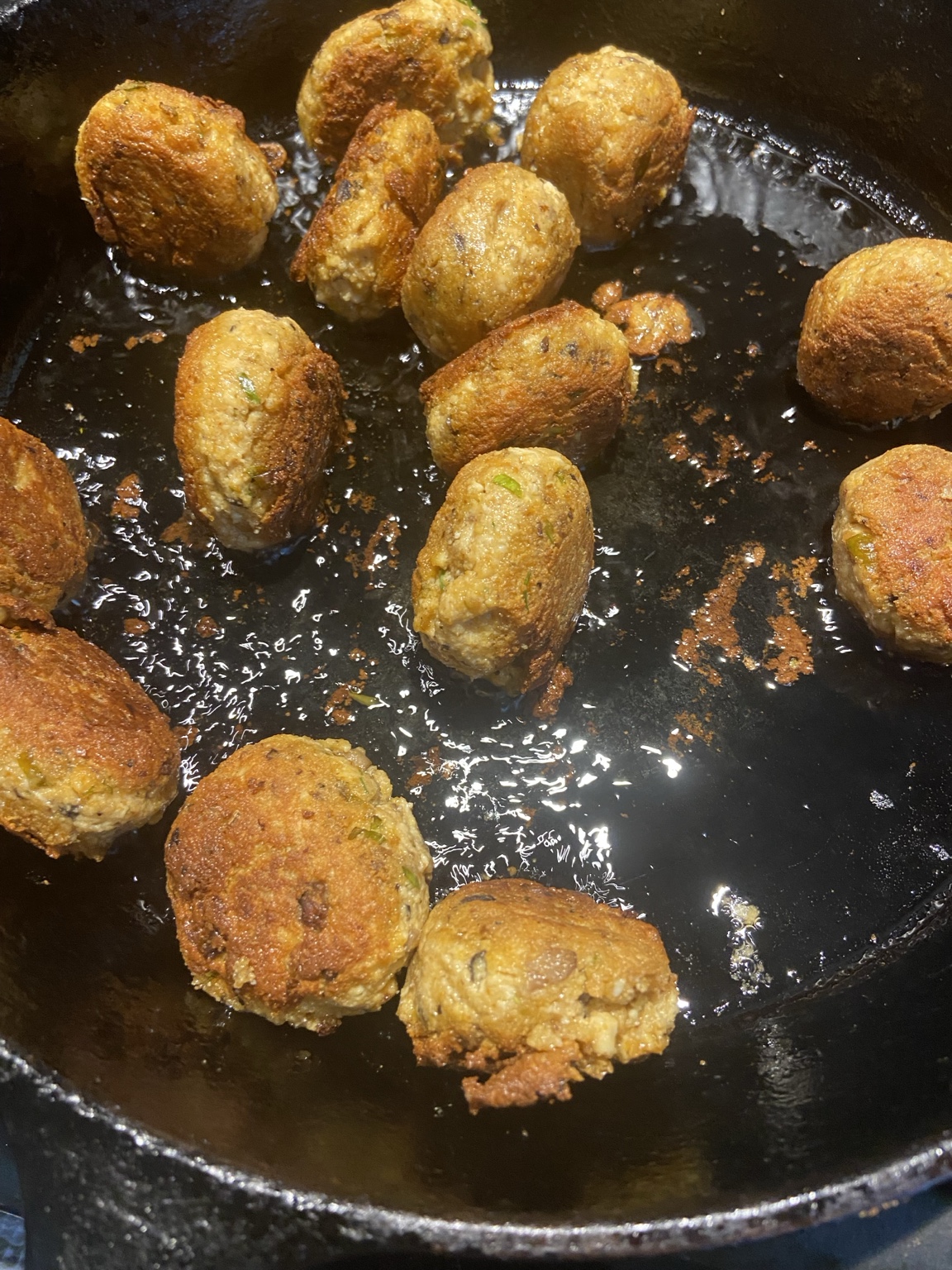 ShapeShifter bites browning in the cast-iron skillet