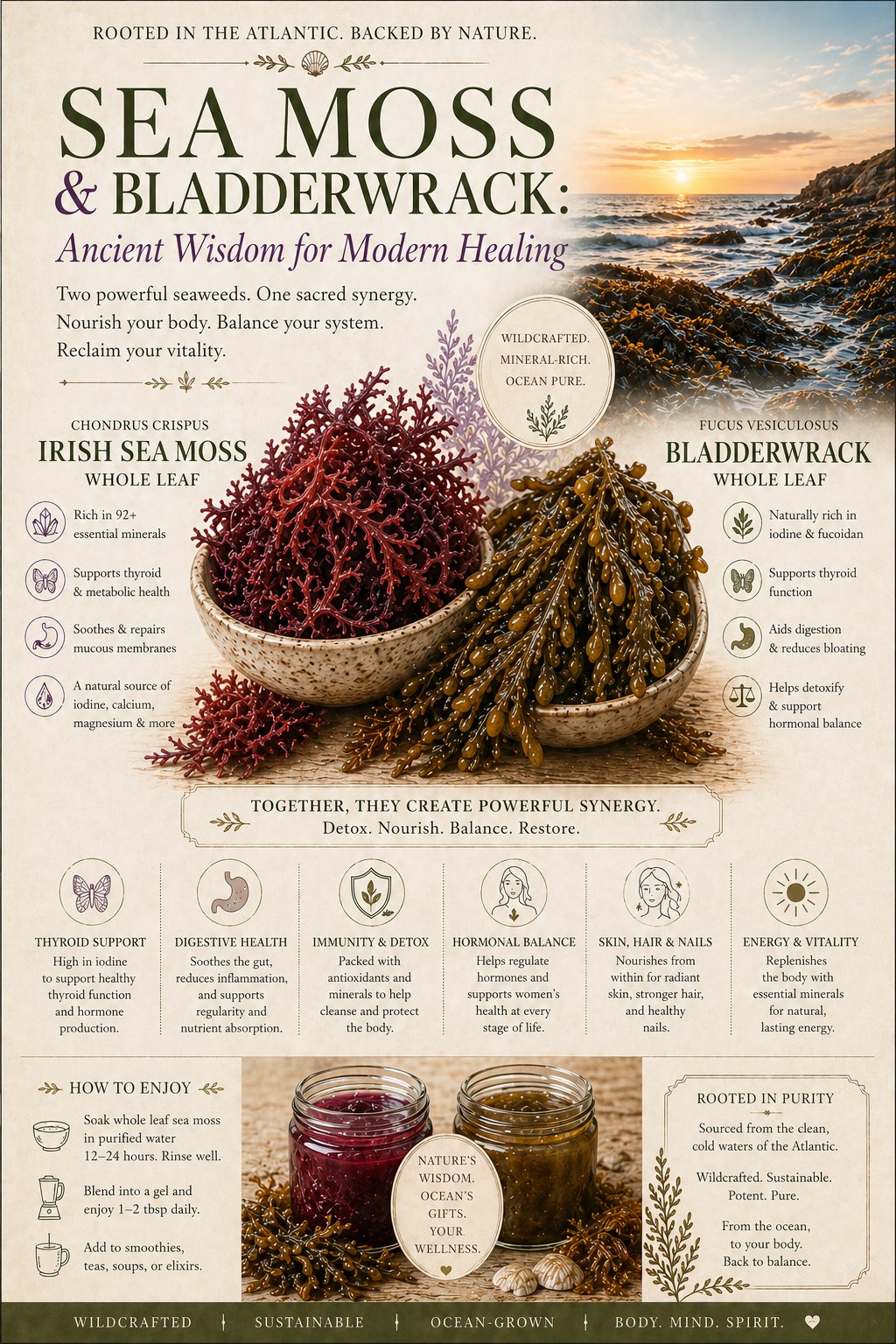 Sea Moss and Bladderwrack: Ancient Wisdom for Modern Healing infographic