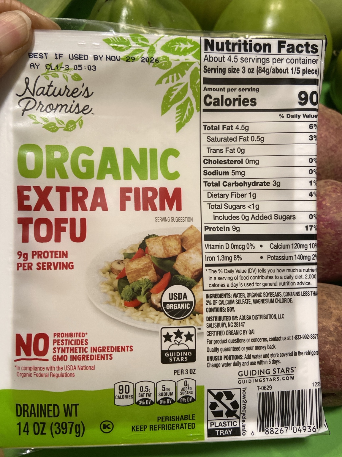 Extra firm tofu used in this batch; any brand works